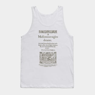 Shakespeare, A midsummer night's dream 1600 Tank Top